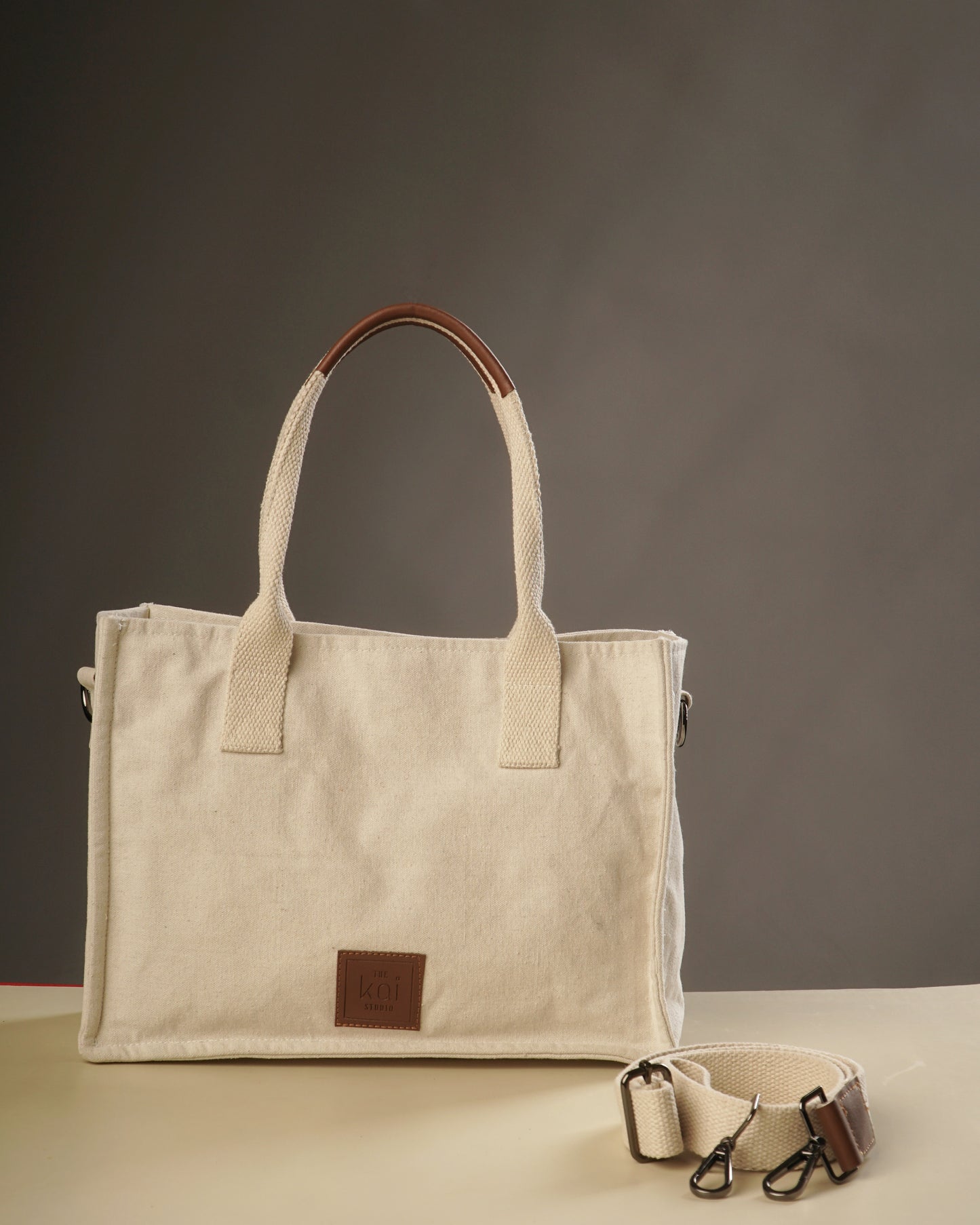 Coconut Cream Canvas Tote