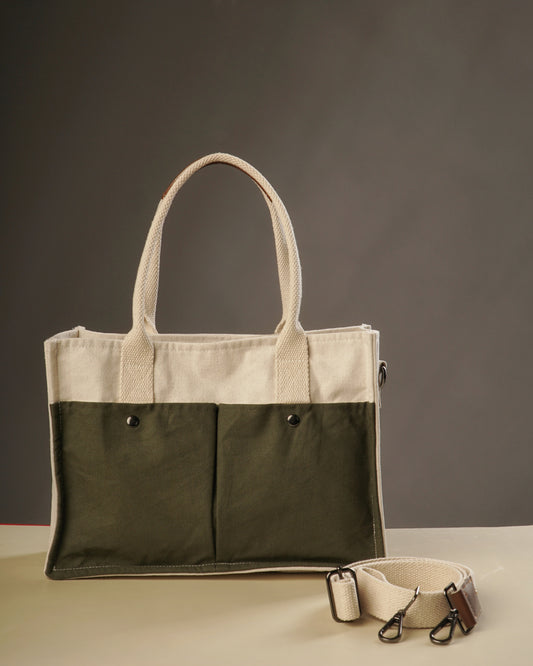 Coconut Cream Canvas Tote