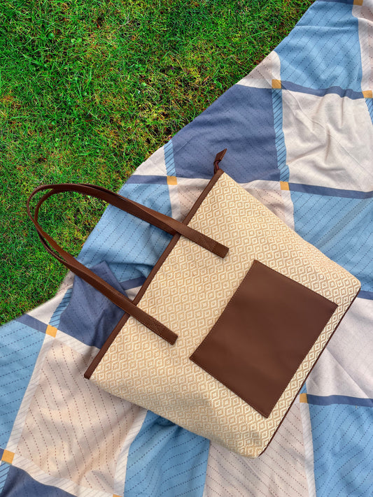 Beige Diamonds- Everyday Tote