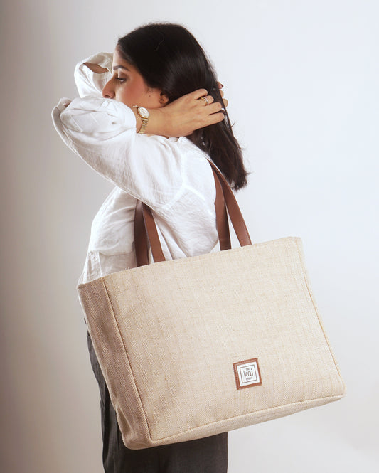 Butter Cream Oversized Tote