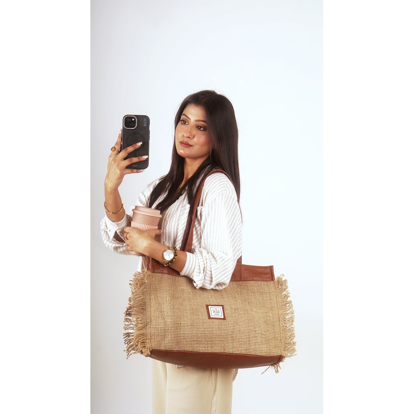 Sienna - A vintage jute tote bag